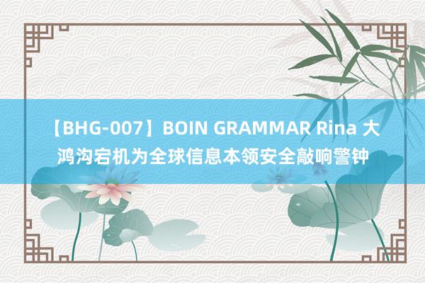 【BHG-007】BOIN GRAMMAR Rina 大鸿沟宕机为全球信息本领安全敲响警钟