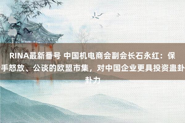 RINA最新番号 中国机电商会副会长石永红：保合手怒放、公谈的欧盟市集，对中国企业更具投资蛊卦力