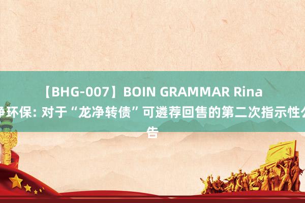 【BHG-007】BOIN GRAMMAR Rina 龙净环保: 对于“龙净转债”可遴荐回售的第二次指示性公告