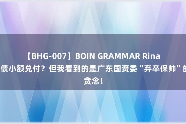 【BHG-007】BOIN GRAMMAR Rina 岭南转债小额兑付？但我看到的是广东国资委“弃卒保帅”的贪念！