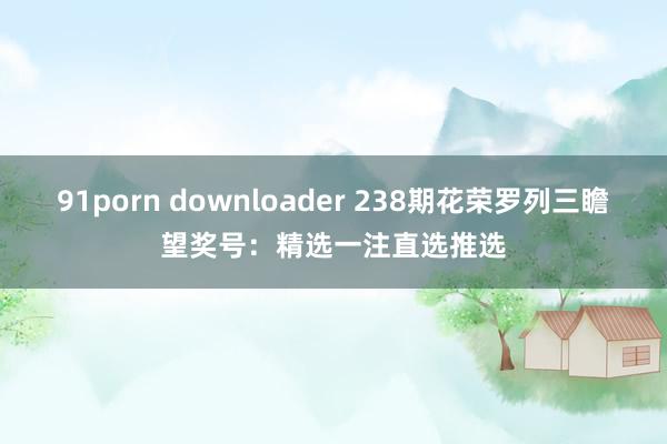 91porn downloader 238期花荣罗列三瞻望奖号：精选一注直选推选