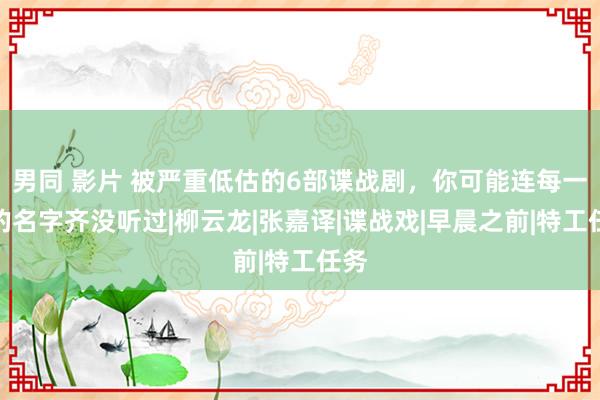 男同 影片 被严重低估的6部谍战剧，你可能连每一部的名字齐没听过|柳云龙|张嘉译|谍战戏|早晨之前|特工任务