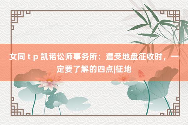 女同 t p 凯诺讼师事务所：遭受地盘征收时，一定要了解的四点|征地