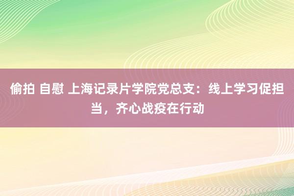 偷拍 自慰 上海记录片学院党总支：线上学习促担当，齐心战疫在行动